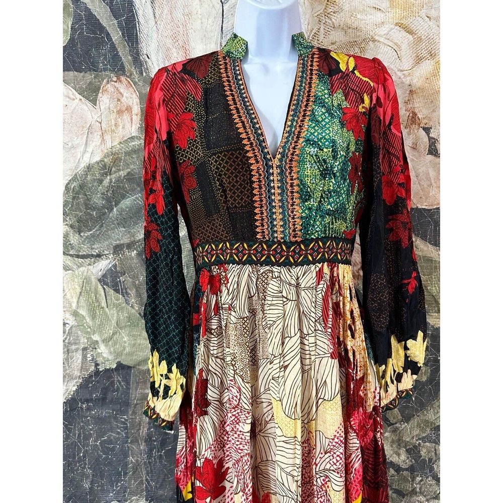 New Anthropologie We Select Dresses Bhanuni by Jyoti Patterned Maxi Dress Size 0 - Picture 5 of 9